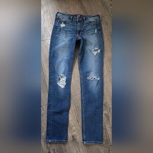 Hollister Ripped Skinny Jeans - Blue Size 9 Super Skinny